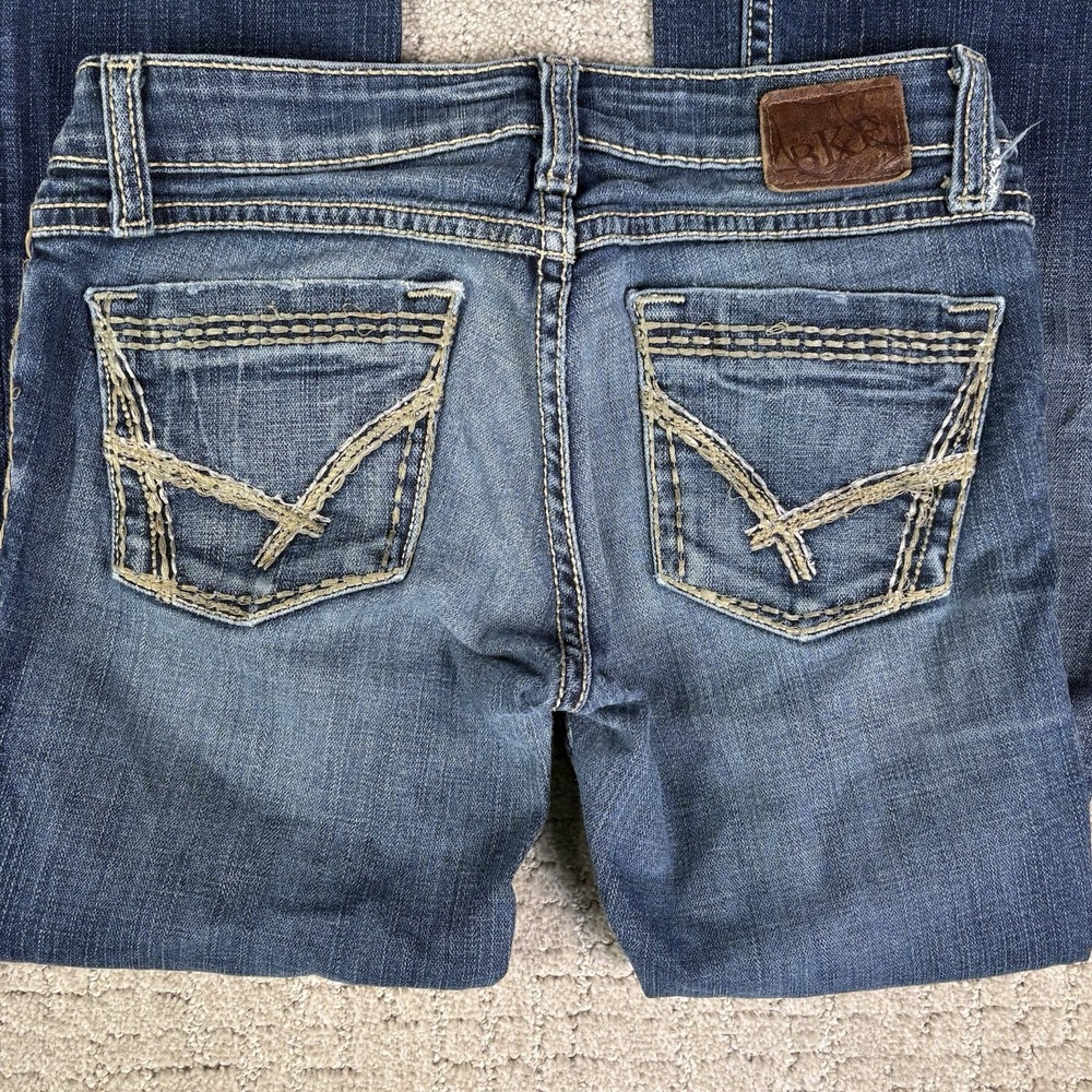 BKE Stella Jeans Womens 26 X 31 1/2 Blue Mid Rise Bootcut Stretch Denim Low Rise